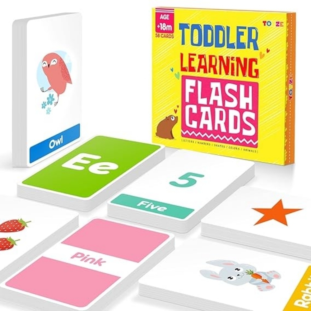 Toyze Flash Cards for Toddlers Alphabet Flash Cards with 58 Cards